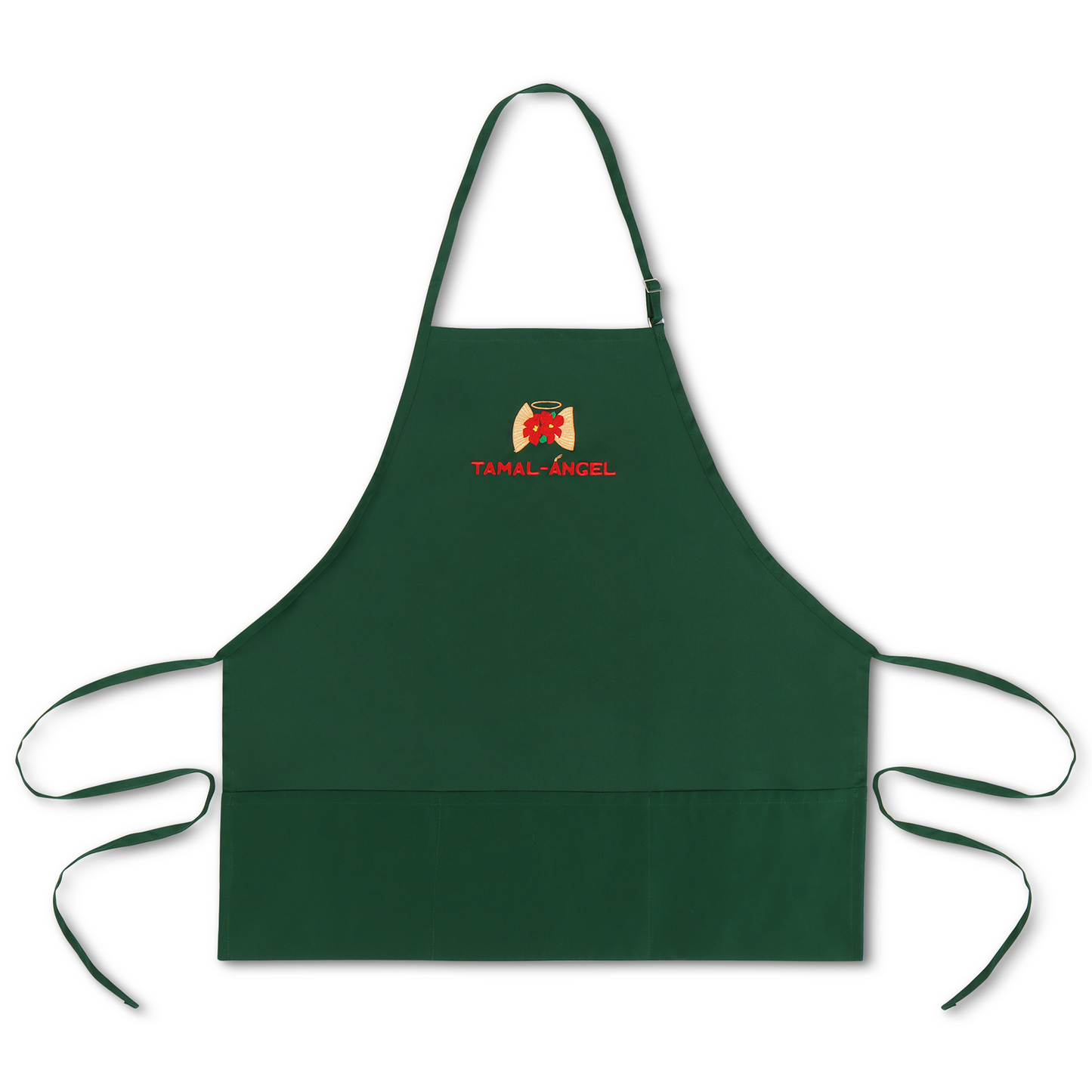 Green Apron with Embroidered Tamal-Angel Logo