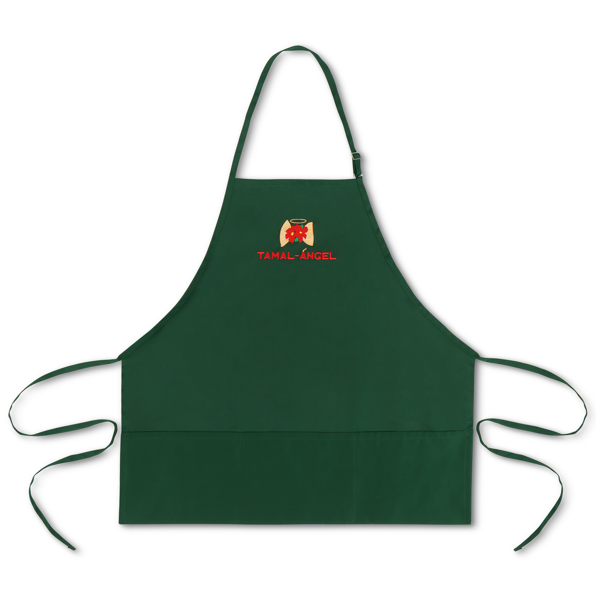 Green Apron with Embroidered Tamal-Angel Logo